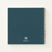 Cahier | Monogramme Initial Géométrique Moderne (Dos)
