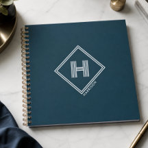 Cahier | Monogramme Initial Géométrique Moderne