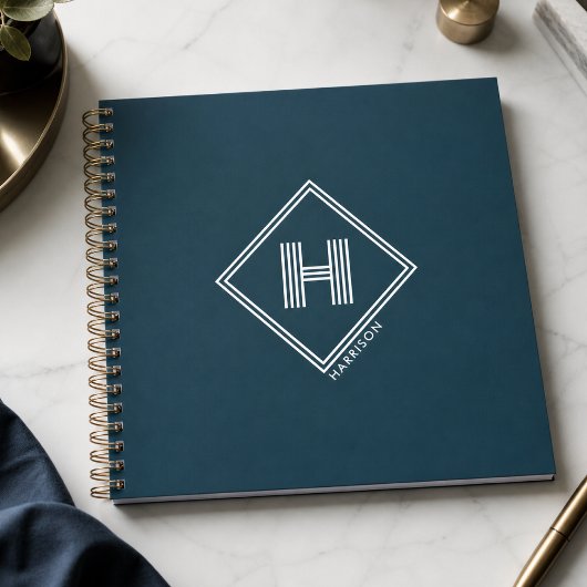 Cahier | Monogramme Initial Géométrique Moderne