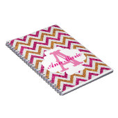 Cahier Monogramme Pailleté Rose & Or (Côté Droit)