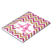 Cahier Monogramme Pailleté Rose & Or (Côté gauche)