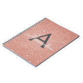Cahier Monogramme Paillettes Rose Gold Rose (Côté gauche)