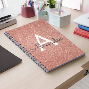 Cahier Monogramme Rose Gold Pailleté