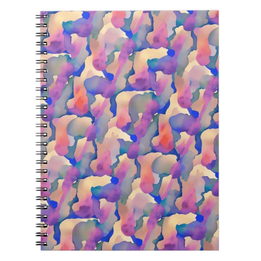 Cahier - Motif Aquarelle Multicolore (Devant)