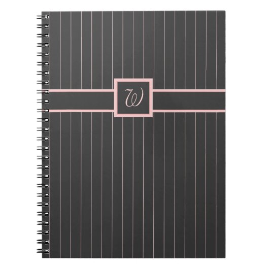 Cahier noir avec rayures roses (Devant)