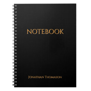 Cahier noir nom personnalisé