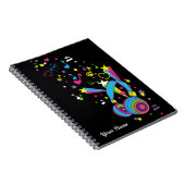 Cahier noir personnalisé Notes de musique Casque (Côté Droit)