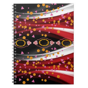 Cahier Noir Rouge Abstrait