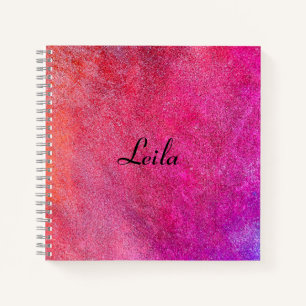 Cahier Nom Paillettes Rose Joli