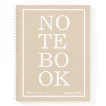 Cahier "NOTEBOOK" Moderne Grand Format Kaki Beige