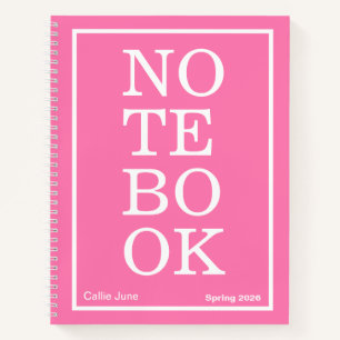 Cahier "NOTEBOOK" Moderne Grand Rose Clair