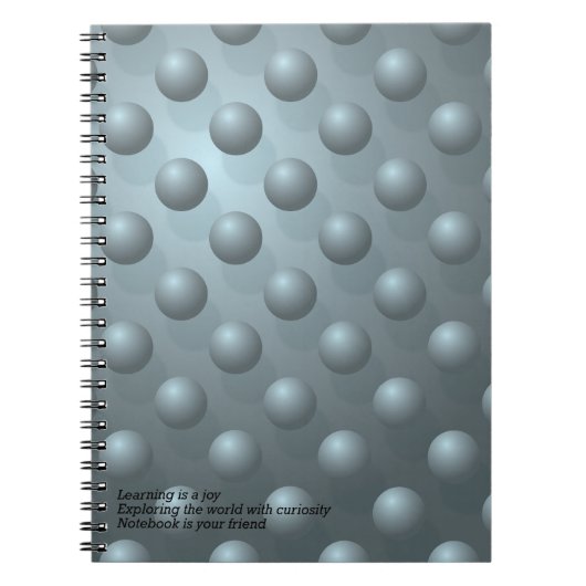 Cahier Notebook – Motif de sphère 3D sarcelle (Devant)