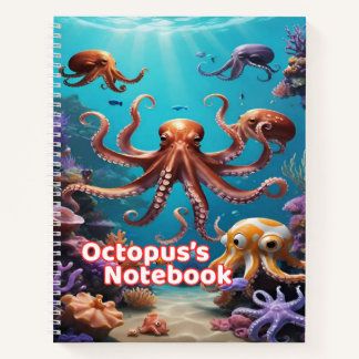 Cahier Octopus pour Enfants | Spirale Largement Ré