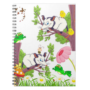 Cahier Opossum Poulet Grenouille Champignon Papill