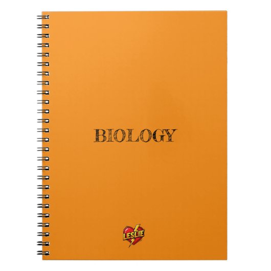 Cahier Orange Cœur Leslie (Devant)