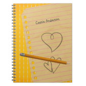 Cahier Orange Crayon et Gribouillis (Devant)