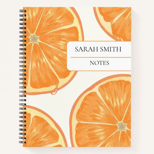 Cahier Orange Esthétique | Journal à Nom Personnal (Devant)