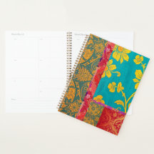 Cahier Orientale Coloré Vert Rouge, Planificateur