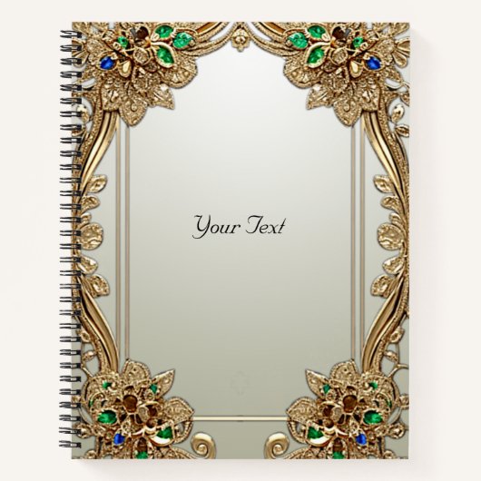 Cahier Orné Élégant en Or (Devant)