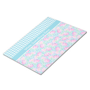 Cahier ou bloc-notes Roses, Papillons, Vichy