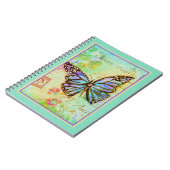 Cahier papillon sarcelle et violet (Côté gauche)