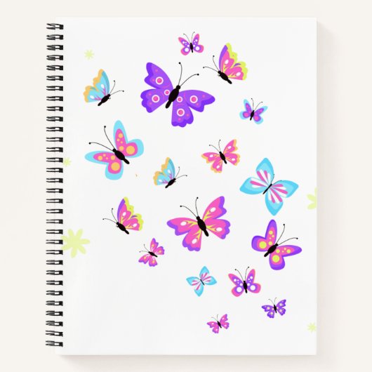 Cahier papillons colorés tendance (Devant)