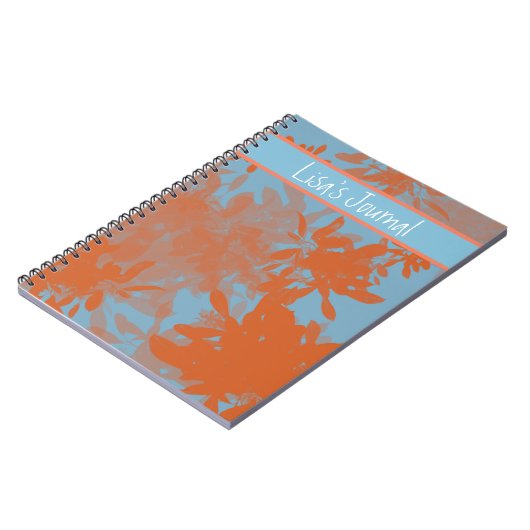 Cahier personnalisable à feuille bleue et orange (Côté gauche)
