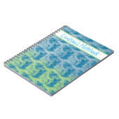 Cahier Personnalisable à Tourbillon Bleu et Vert (Côté gauche)