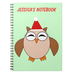 Cahier Personnalisable Chouette de Noël Mignon