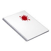 Cahier personnalisable éclaboussé de rouge tomate (Côté Droit)