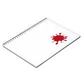 Cahier personnalisable éclaboussé de rouge tomate (Côté gauche)