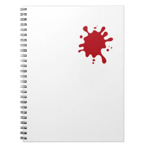 Cahier personnalisable éclaboussé de rouge tomate