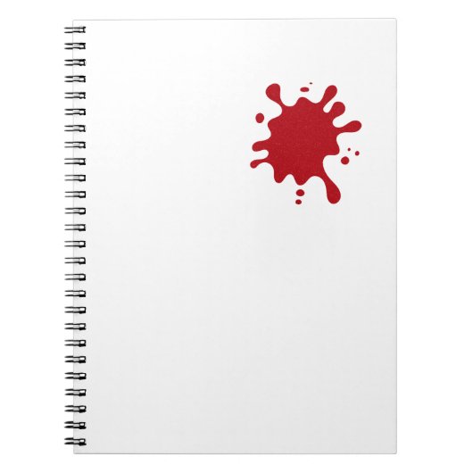 Cahier personnalisable éclaboussé de rouge tomate (Devant)