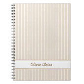 Cahier personnalisable rayé beige clair (Devant)