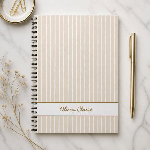 Cahier personnalisable rayé beige clair