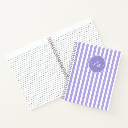 Cahier personnalisé à fleurs avec nom (Intérieur)