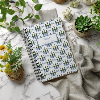Cahier personnalisé à motif de topiaire en style c