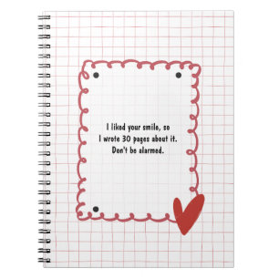 Cahier personnalisé à motif quadrillé rouge