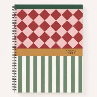 Cahier personnalisé à motifs avec nom