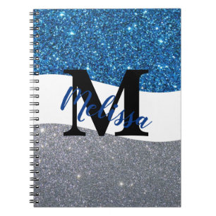 Cahier personnalisé à paillettes bicolores