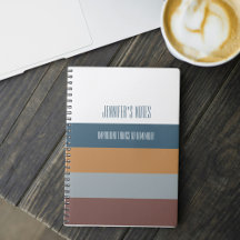 Cahier personnalisé à rayures avec nom personnalis