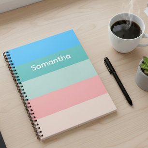 Cahier personnalisé à rayures et blocs de couleur
