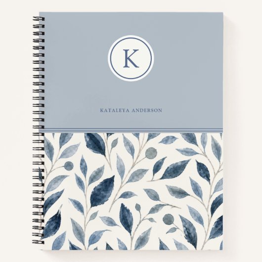 Cahier personnalisé à spirale Blue Leaf (Devant)