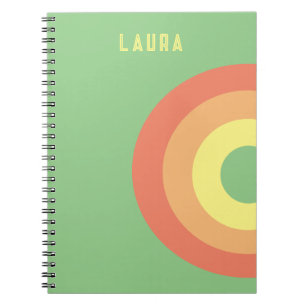 Cahier personnalisé à spirale cible arc-en-ciel ro