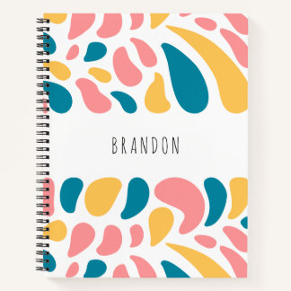 Cahier personnalisé à spirale Formes colorées abst