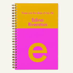 Cahier personnalisé à spirale rose orange pour jou