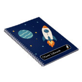 Cahier personnalisé avec nom de fusée spatiale pou (Côté Droit)