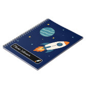 Cahier personnalisé avec nom de fusée spatiale pou (Côté gauche)