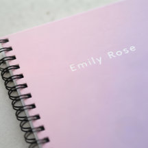Cahier personnalisé avec nom Rose Violet