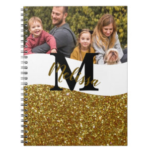 Cahier personnalisé avec paillettes et photo